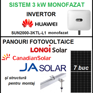 Pachet Sistem FOTOVOLTAIC 3 kW- monofazat