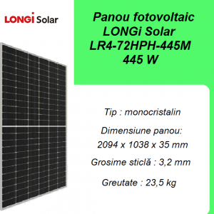 Panou solar fotovoltaic LONGi Solar LR4-72HPH-445M, 445 W