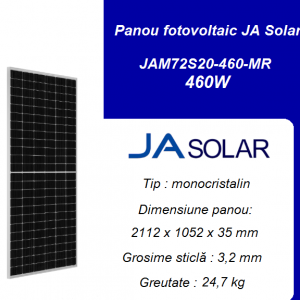 Panou solar fotovoltaic JA Solar JAM72S20-460/MR, 460W